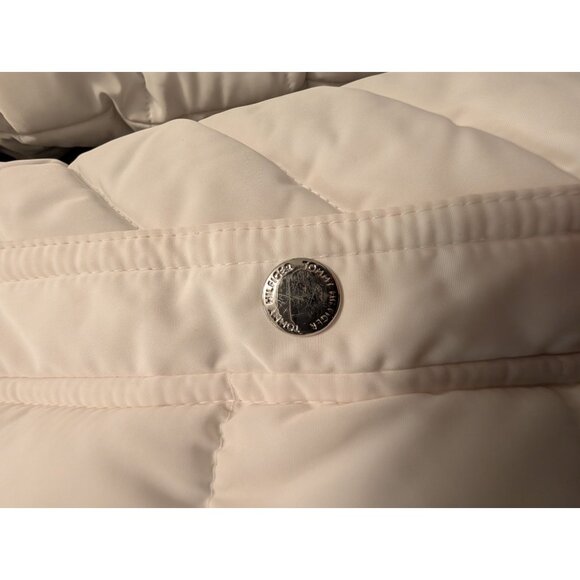 Tommy Hilfiger Womens Quilted Puffer Jacket With Hood Size S White Nylon Blend - Picture 5 of 16